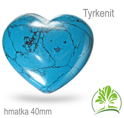 Minerály HMATKY tvar Srdce velikost 40mm Tyrkenit