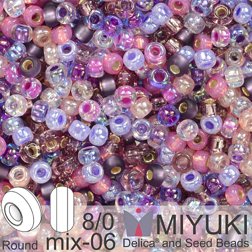 Korálky Miyuki Round 8/0. Barva MIX 06 Passionflower . Balení 5g