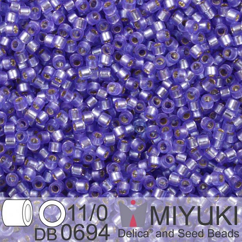 Korálky Miyuki Delica 11/0. Barva Dyed SF S/L Purple DB0694. Balení 5g.