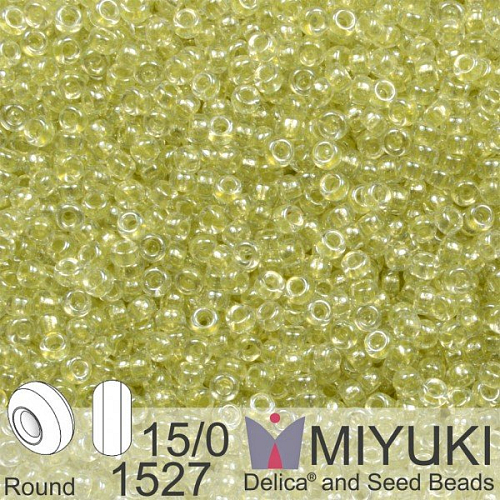 Korálky Miyuki Round 15/0. Barva 1527 Spkl Celery Lined Crystal . Balení 5g