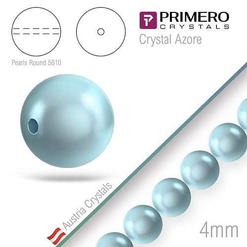 Korálky PRIMERO Crystals 5810. Barva Crystal Azore. Velikost 4mm balení-50Ks.