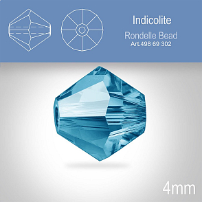 PRECIOSA Bicone MC BEAD (sluníčko) velikost 4mm. Barva INDICOLITE. Balení 30ks .