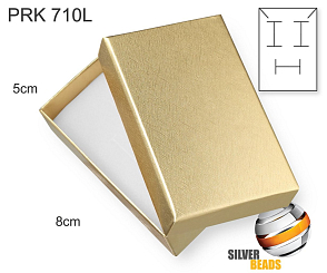 Krabička na šperky. Materiál papír . Ozn. PRK 710L. Velikost 5x8cm. Barva Zlatá.