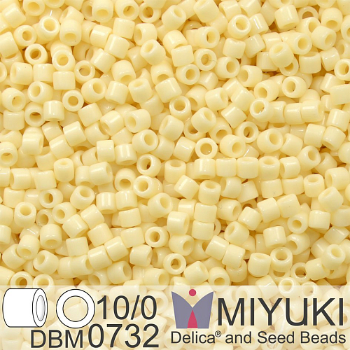 Korálky Miyuki Delica 10/0. Barva Op Dk Cream DBM0732. Balení 5g.