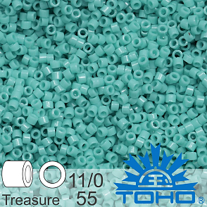 Korálky TOHO tvar TREASURE (válcové). Velikost 11/0. Barva č. 55-Opaque Turquoise . Balení 5g.