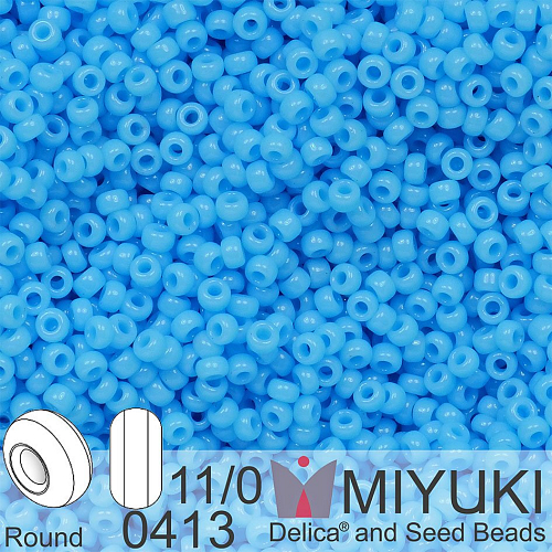 Korálky Miyuki Round 11/0. Barva 0413 Opaque Turquoise Blue. Balení 5g.