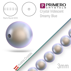 Korálky PRIMERO Crystals 5810. Barva Crystal Iridescent Dreamy Blue. Velikost 3mm balení-50Ks.