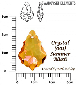 SWAROVSKI Baroque Pendant barva CRYSTAL SUMMER BLUSH velikost 22x15mm.