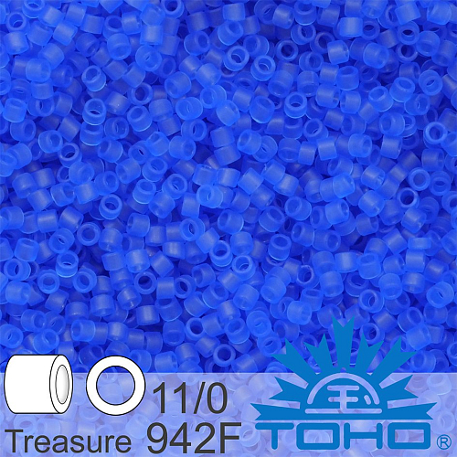 Korálky TOHO tvar TREASURE (válcové). Velikost 11/0. Barva č. 942F-Transparent-Frosted Sapphire . Balení 5g.