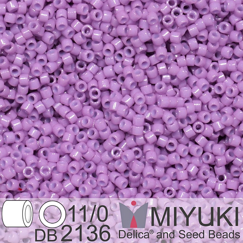 Korálky Miyuki Delica 11/0. Barva Duracoat Dyed Opaque Crocus DB2136. Balení 5g.
