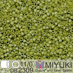 Korálky Miyuki Delica 11/0. Barva Matte Opaque Glazed Seaweed AB DB2309. Balení 5g.