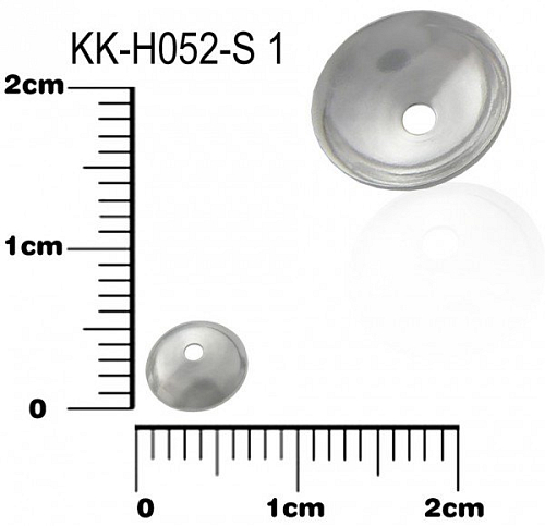 KAPLÍK ozn.-KK-H052-S 1. Velikost pr.6,0mm výška 1,8mm. Barva stříbrná.