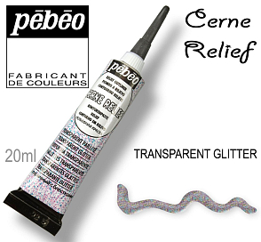 KONTURA Cerne Relief 20 ml barva Transparent Glitter.Výrobce PEBEO