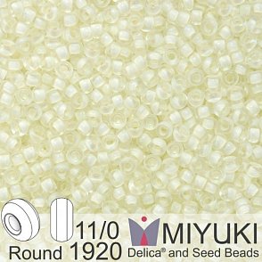 Korálky Miyuki Round 11/0. Barva 1920 SF White Lined Crystal . Balení 5g.