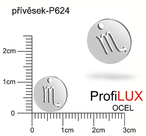 Přívěsek Chirurgická Ocel ozn-P624 Znamení Zvěrokruhu ŠTÍR velikost 12mm tl.1.2mm. Řada přívěsků ProfiLUX
