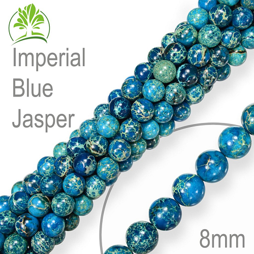 Korálky z minerálů Imperial Blue Jasper přírodní polodrahokam. Velikost pr.8mm. Balení 10Ks.