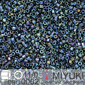 Korálky Miyuki Delica (fazetované) 11/0. Barva Metallic Dark Blue Iris Cut DBC0002. Balení 5g.