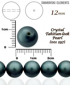 SWAROVSKI 5811 Voskované Perle barva CRYSTAL TAHITIAN-LOOK PEARL velikost 12mm. 
