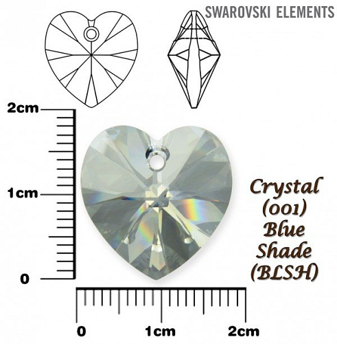 SWAROVSKI Heart Pendant barva CRYSTAL BLUE SHADE velikost 18x17,5mm.