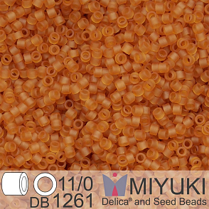 Korálky Miyuki Delica 11/0. Barva Matte Transparent Marigold DB1261. Balení 3g.