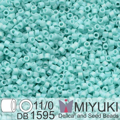 Korálky Miyuki Delica 11/0. Barva Matte Opaque Sea Opal AB DB1595 Balení 5g