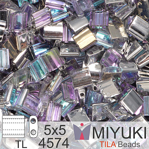 Korálky MIYUKI tvar TILA BEADS velikost 5x5mm. Barva TL 4574 Vitrail Light (VL) . Balení 5g.