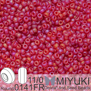 Korálky Miyuki Round 11/0. Barva 0141FR Matte Tr Ruby AB . Balení 5g.