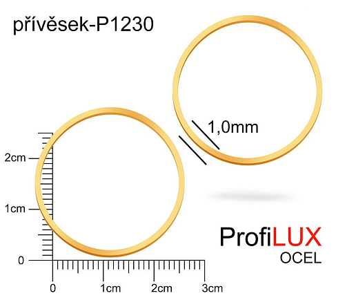 Přívěsek Ocel ozn-P1230 KRUH velikost pr.30mm. Síla 1,0mm. Barva POZLACENO. Řada přívěsků ProfiLUX