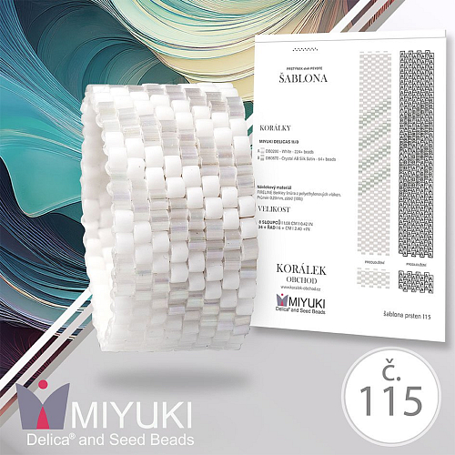Rukodělná korálková stavebnice MIYUKI. Stavebnice prstenu FRIENDLY color no. 115