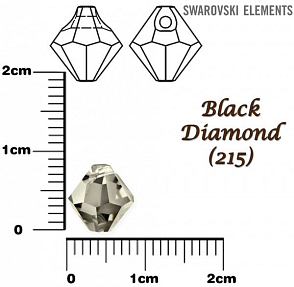 SWAROVSKI PŘÍVÉSKY 6301 barva BLACK DIAMOND velikost 8mm. 