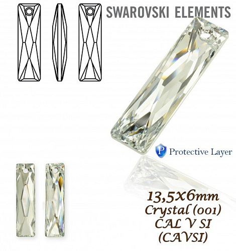 Swarovski 6465 Queen Baguette Pendant Crystal CAL V SI P. Velikost 13,5x6mm. 