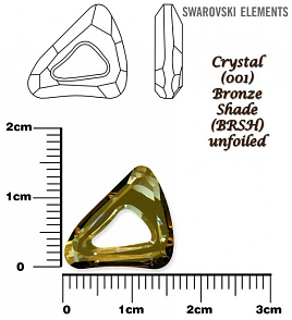 SWAROVSKI ELEMENTS Organic Cosmic Triangle 4736 barva CRYSTAL (001) BRONZE SHADE (BRSH) velikost 14mm.
