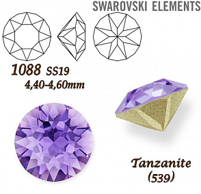 SWAROVSKI ELEMENTS 1088 XIRIUS Chaton SS19 (4,40-4,60mm) barva Tanzanite (539).