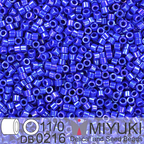 Korálky Miyuki Delica 11/0. Barva Op Cobalt Luster  DB0216. Balení 5g.