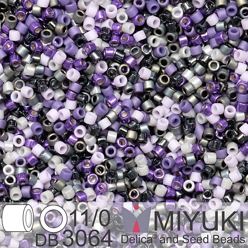 Korálky Miyuki Delica 11/0. Barva Purple Rain Mix DB3064. Balení 5g