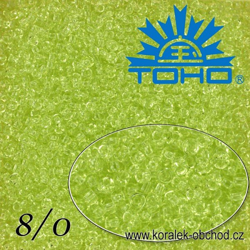 Korálky TOHO tvar ROUND (kulaté). Velikost 8/0. Barva č. 15-Transparent Citrus Spritz . Balení 10g.