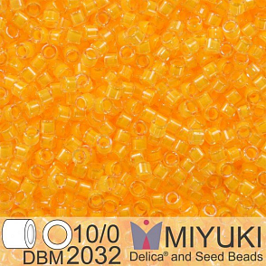 Korálky Miyuki Delica 10/0. Barva Luminous Sun Glow DBM2032. Balení 5g.