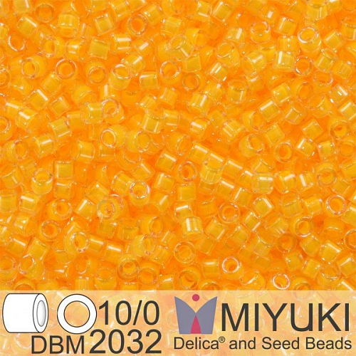 Korálky Miyuki Delica 10/0. Barva Luminous Sun Glow DBM2032. Balení 5g.