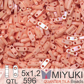 Korálky Miyuki QuarterTila. Barva Opaque Tea Rose Luster QTL 596 Balení 3g