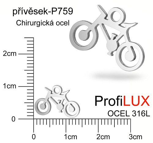 Přívěsek Chirurgická Ocel ozn-P759 KOLO velikost 14x10mm. Řada přívěsků ProfiLUX