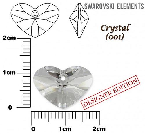 SWAROVSKI 6260 Crazy 4 U Heart barva CRYSTAL velikost 17mm.