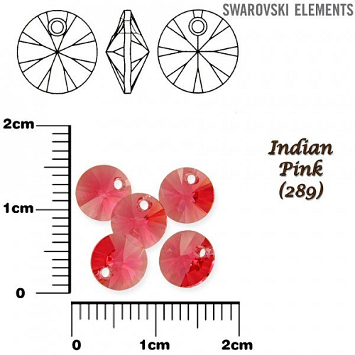 SWAROVSKI 6428 XILION Pendant barva INDIAN PINK velikost 6mm Balení 10Ks.