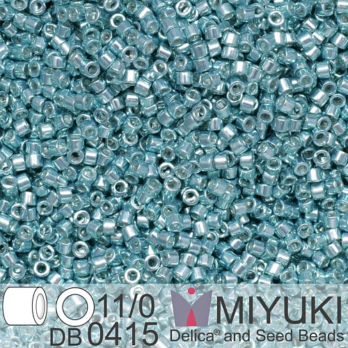 Korálky Miyuki Delica 11/0. Barva Galvanized Turquoise Green DB0415. Balení 5g