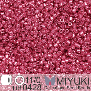 Korálky Miyuki Delica 11/0. Barva Galvanized Light Cranberry DB0428. Balení 5g.