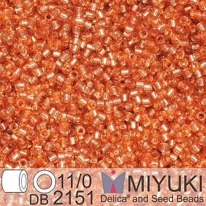 Korálky Miyuki Delica 11/0. Barva Duracoat Silverlined Dyed Rose Copper DB2151. Balení 5g.