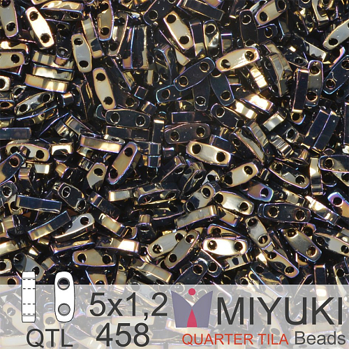 Korálky Miyuki QuarterTila. Barva Metallic Brown Iris QTL 458 Balení 3g