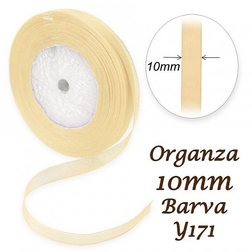 ORGANZA stuha šířka 10mm. Číslo Y123 barva BÉŽOVÁ 