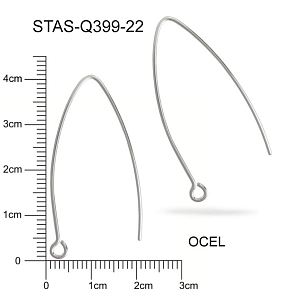 Náušnice drátěná s očkem Chirurgická ocel STAS Q399-22