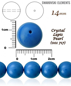 SWAROVSKI  5811 Voskované Perle barva CRYSTAL LAPIS PEARL velikost 14mm.