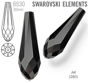 SWAROVSKI 6530 Pure Drop Pendant velikost 30mm. Barva Jet 